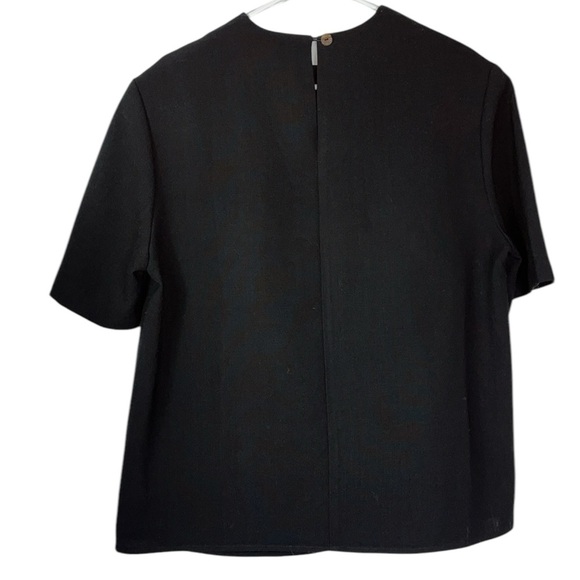 Ellen Figg short sleeve boxy popover minimalist top Sz14W Black - Picture 3 of 7